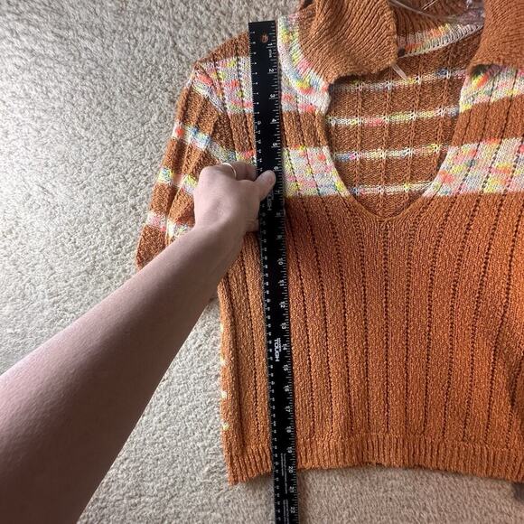 Free People Now & Then Cinnamon Women’s Sz S Collared Short Sleeved 70s Festival - Picture 16 of 16